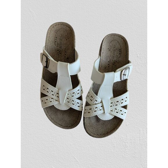 Flexus by Spring Step Nery Nordstrom White Slide Sandals Sz 7 - Picture 7 of 10